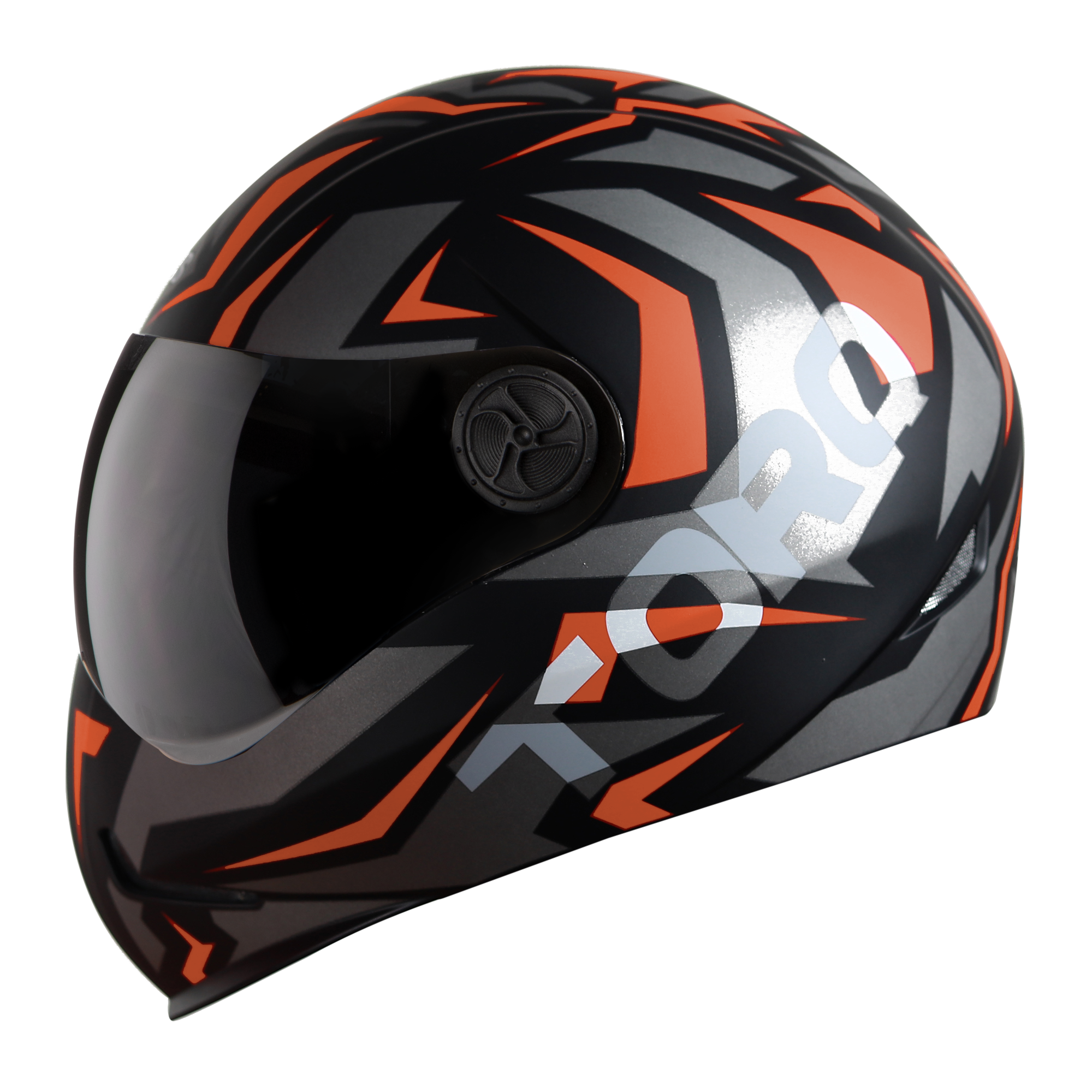 Adonis Torq Mat Black With Orange( Fitted With Clear Visor Extra Smoke Visor Free)